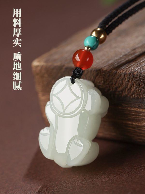 和田玉貔貅吊坠男女款霸王白玉小皮丘吊坠项链玉石玉坠玉佩挂件 - 图片 2