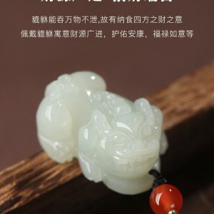 和田玉貔貅吊坠男女款霸王白玉小皮丘吊坠项链玉石玉坠玉佩挂件